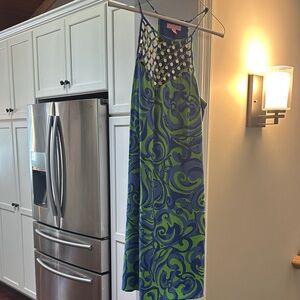 Lilly Pulitzer Blue and Green Swirl Dress
